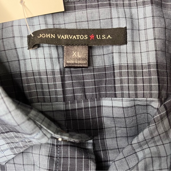 John Varvatos Men’s Plaid Long Sleeve Collar Button Down - Picture 4 of 5
